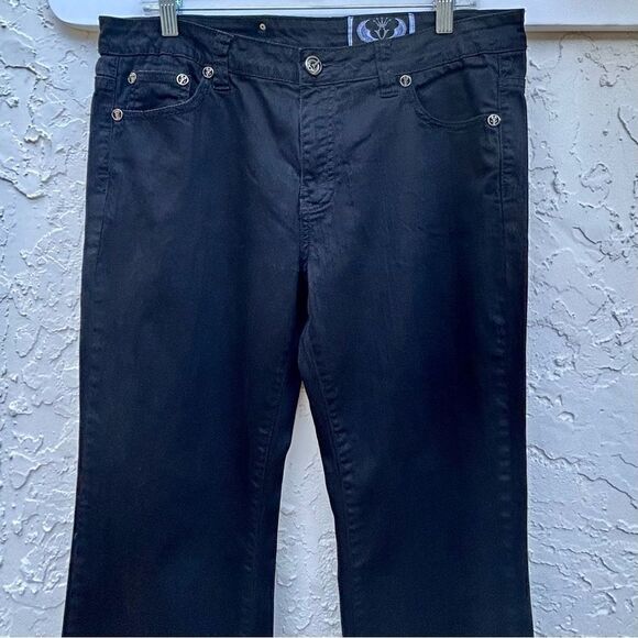 Premium Denim Women's Size 14 Black Straight Leg Cut Cotton Blend Jeans - Picture 6 of 13
